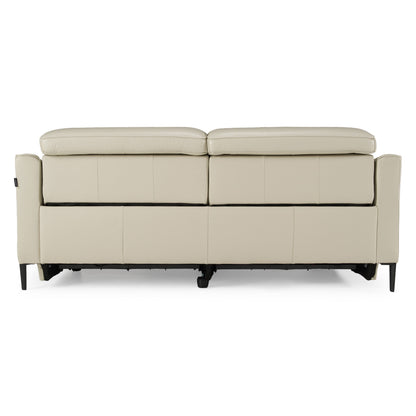 Eden Grey Leather Power Reclining Sofa