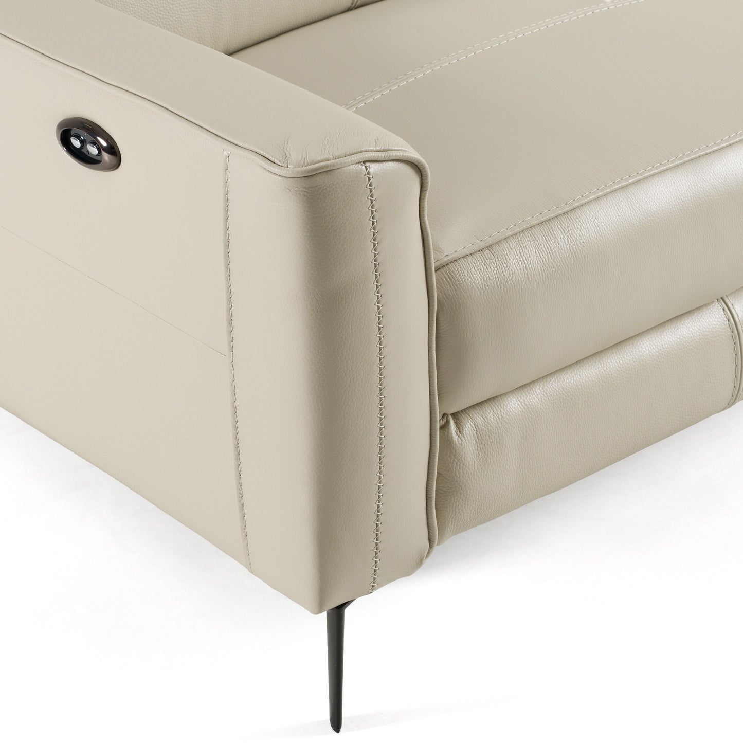 Eden Grey Leather Power Reclining Sofa