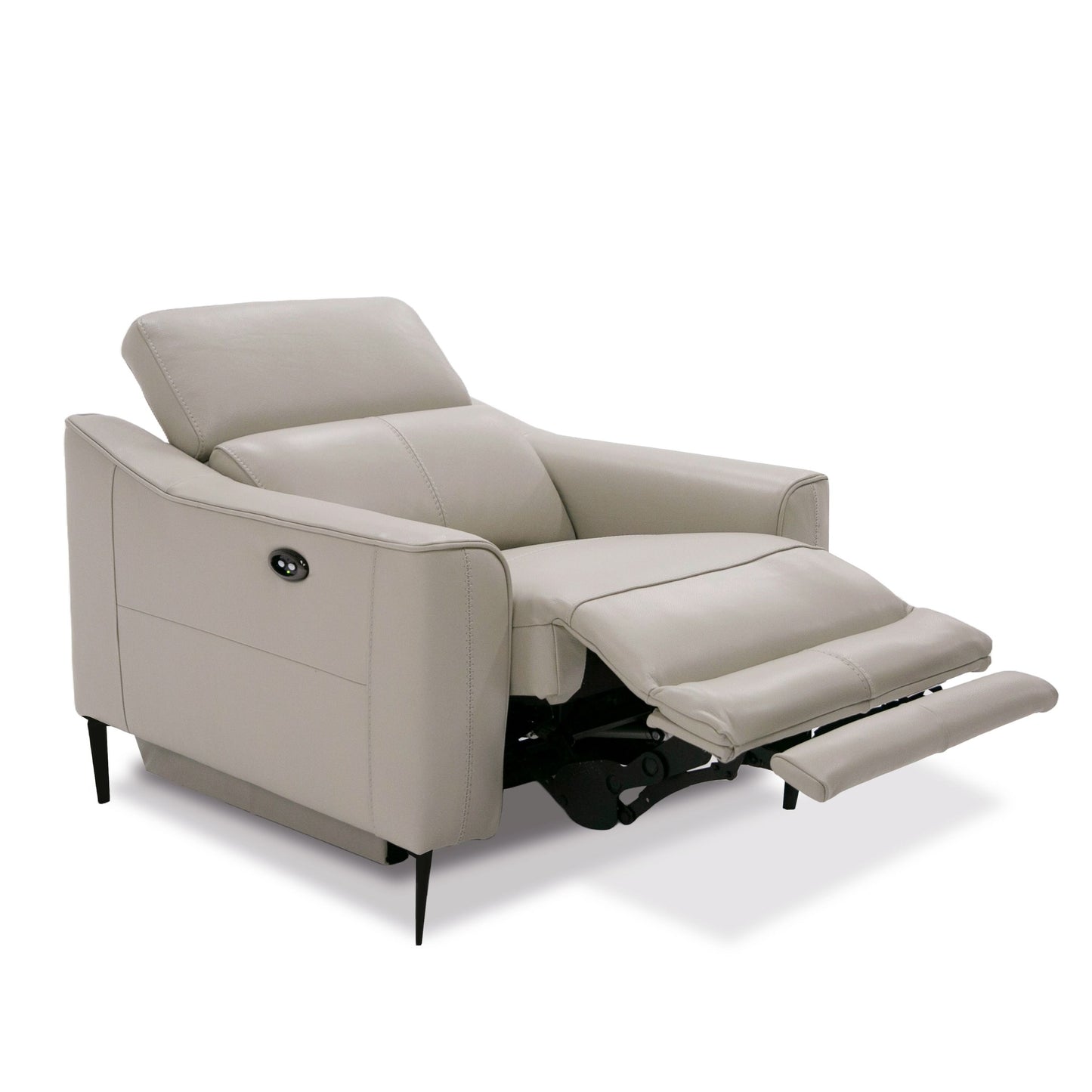 Eden Grey Leather Power Reclining Armchair