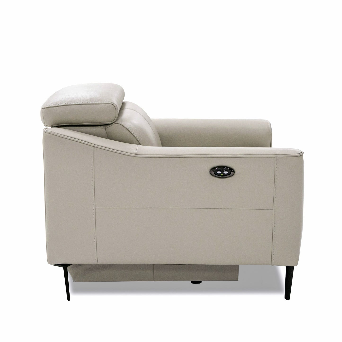 Eden Grey Leather Power Reclining Armchair
