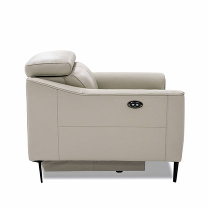 Eden Grey Leather Power Reclining Armchair