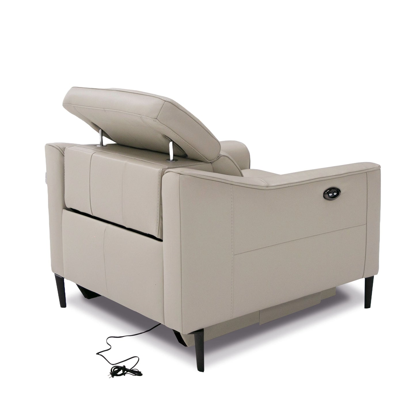 Eden Grey Leather Power Reclining Armchair