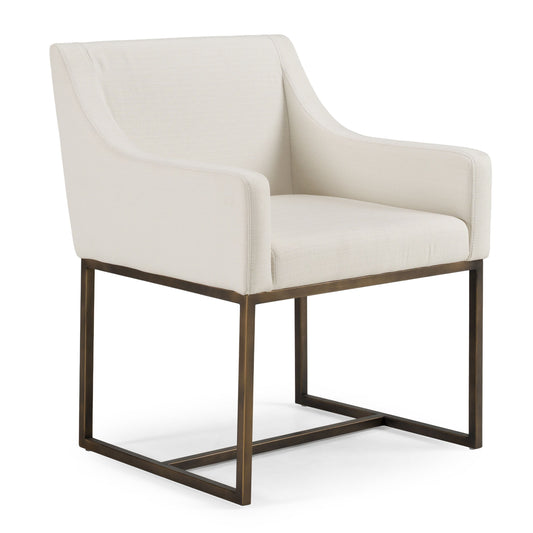 Elijah Off White and Copper Antique Brass Dining Chair