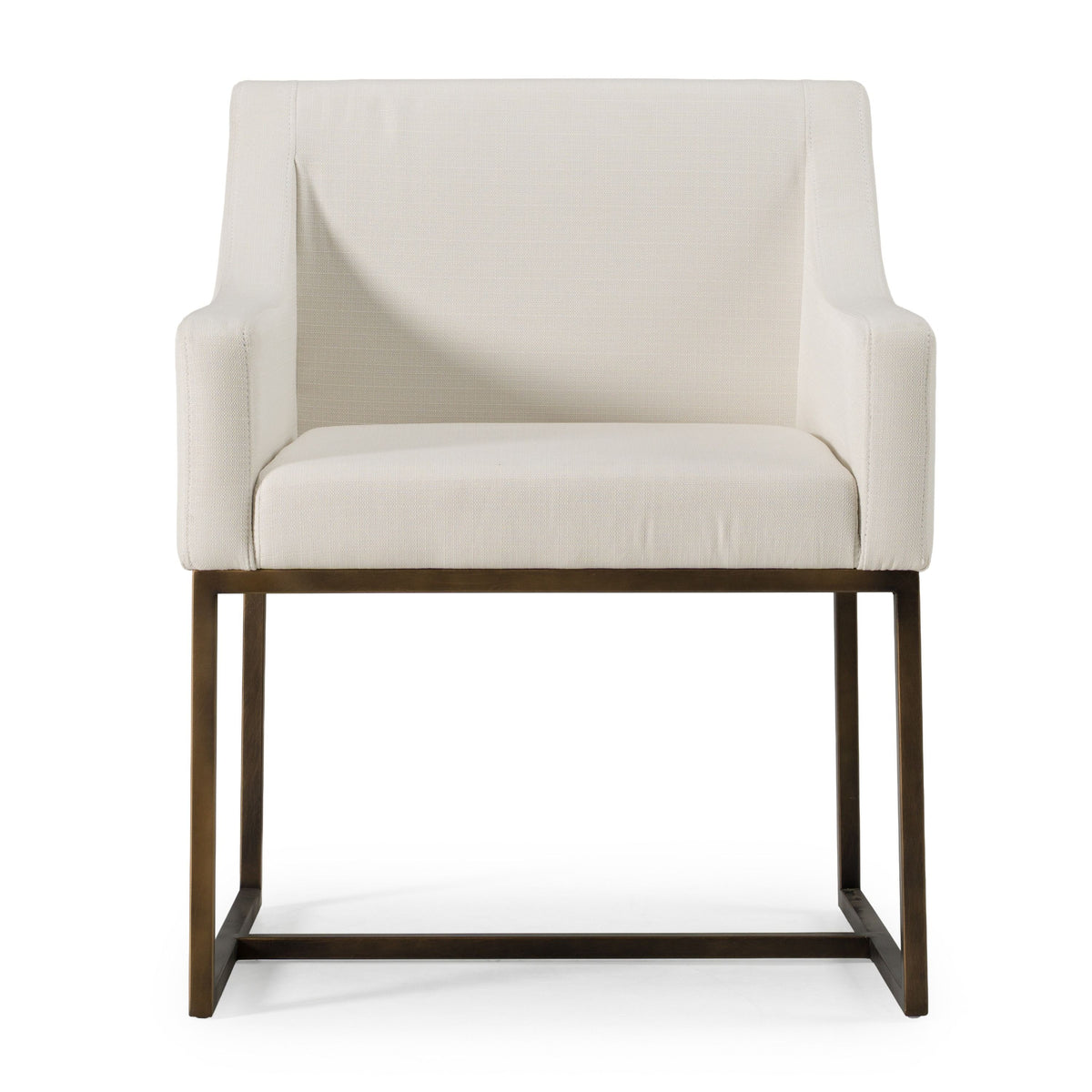 Elijah Off White and Copper Antique Brass Dining Chair
