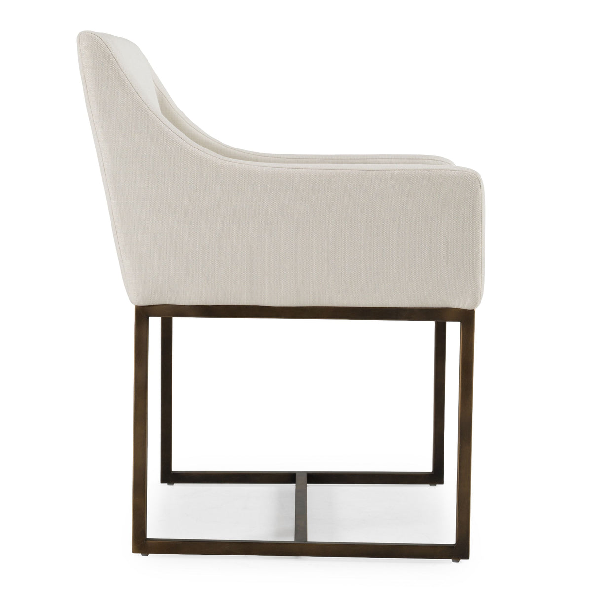 Elijah Off White and Copper Antique Brass Dining Chair