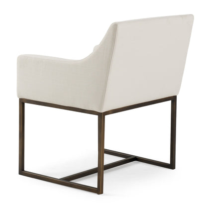 Elijah Off White and Copper Antique Brass Dining Chair