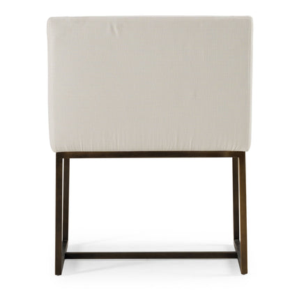 Elijah Off White and Copper Antique Brass Dining Chair