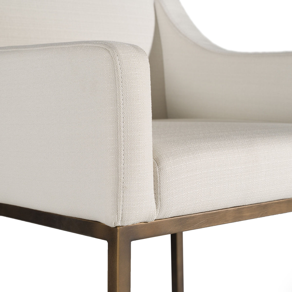 Elijah Off White and Copper Antique Brass Dining Chair