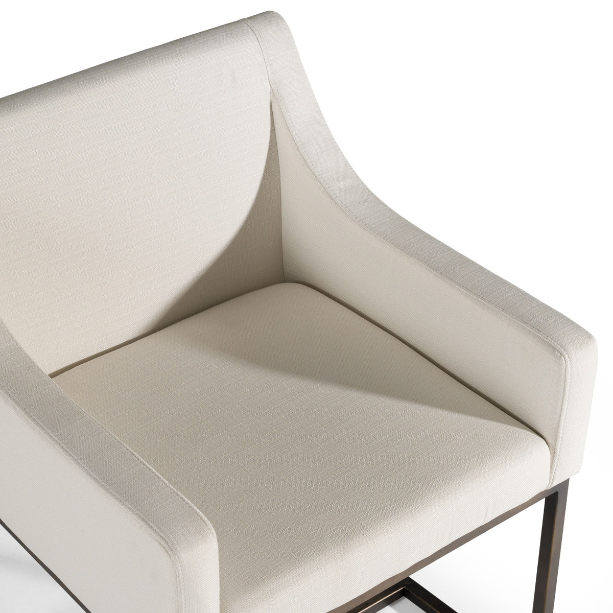 Elijah Off White and Copper Antique Brass Dining Chair