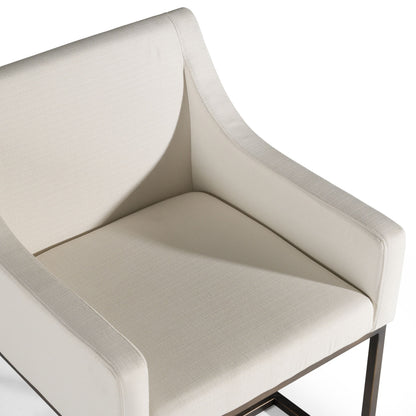 Elijah Off White and Copper Antique Brass Dining Chair