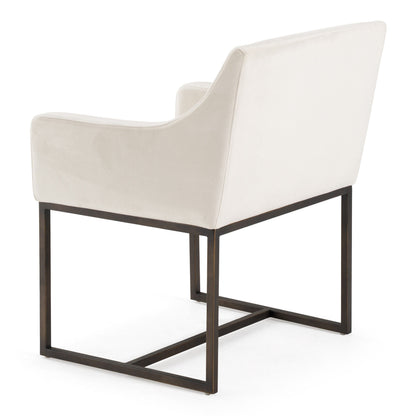 Elijah Beige and Copper Antique Brass Dining Chair