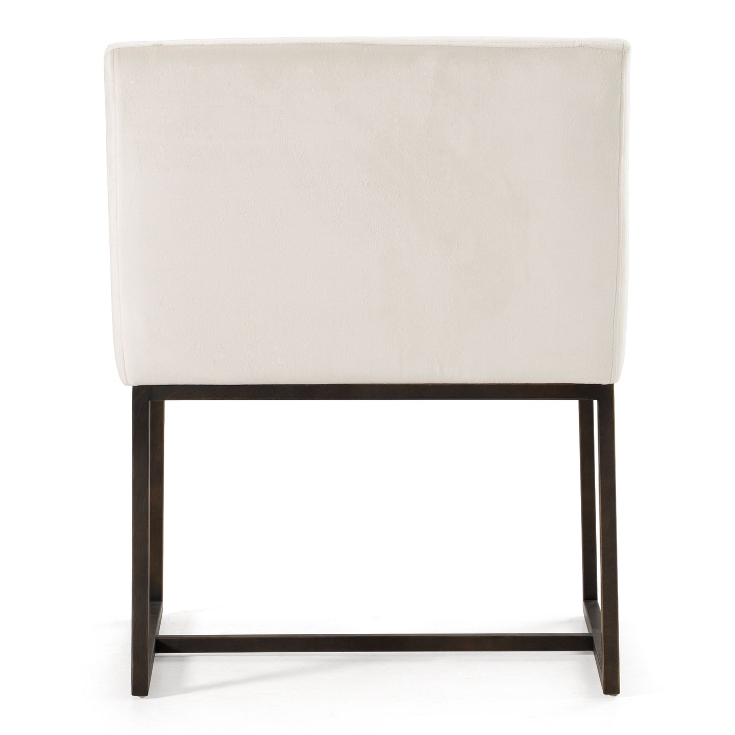 Elijah Beige and Copper Antique Brass Dining Chair