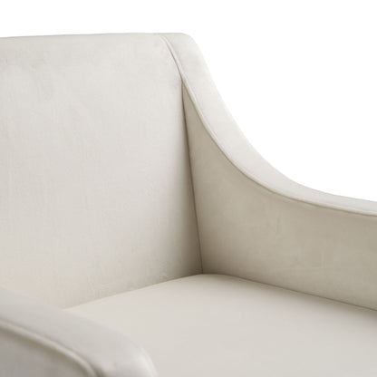 Elijah Beige and Copper Antique Brass Dining Chair