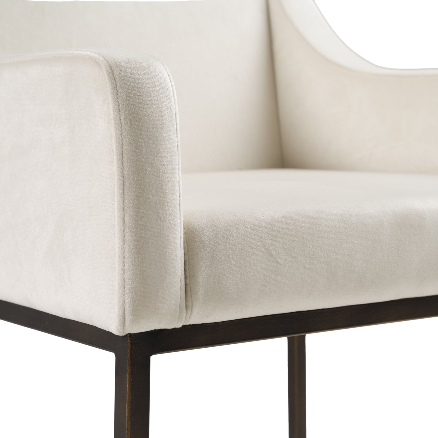 Elijah Beige and Copper Antique Brass Dining Chair