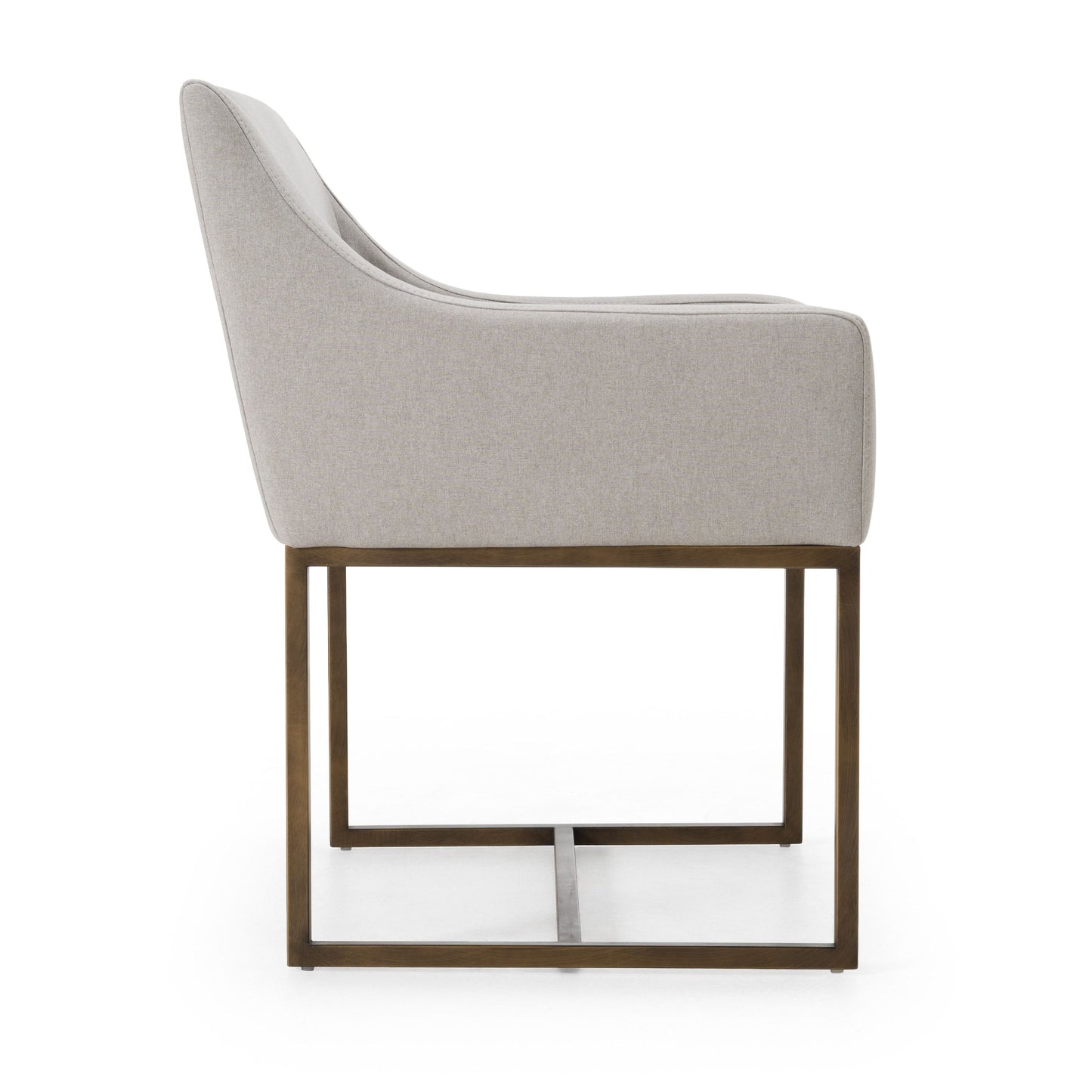 Elijah Grey and Copper Antique Brass Dining Chair