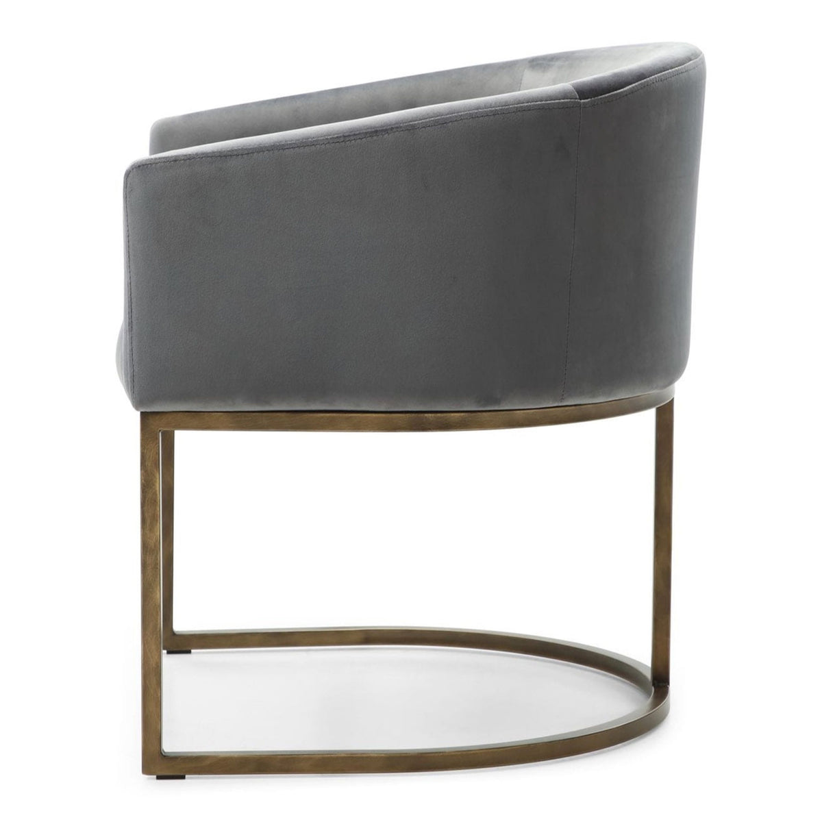 Elisa Grey Velvet and Brass Dining Chair
