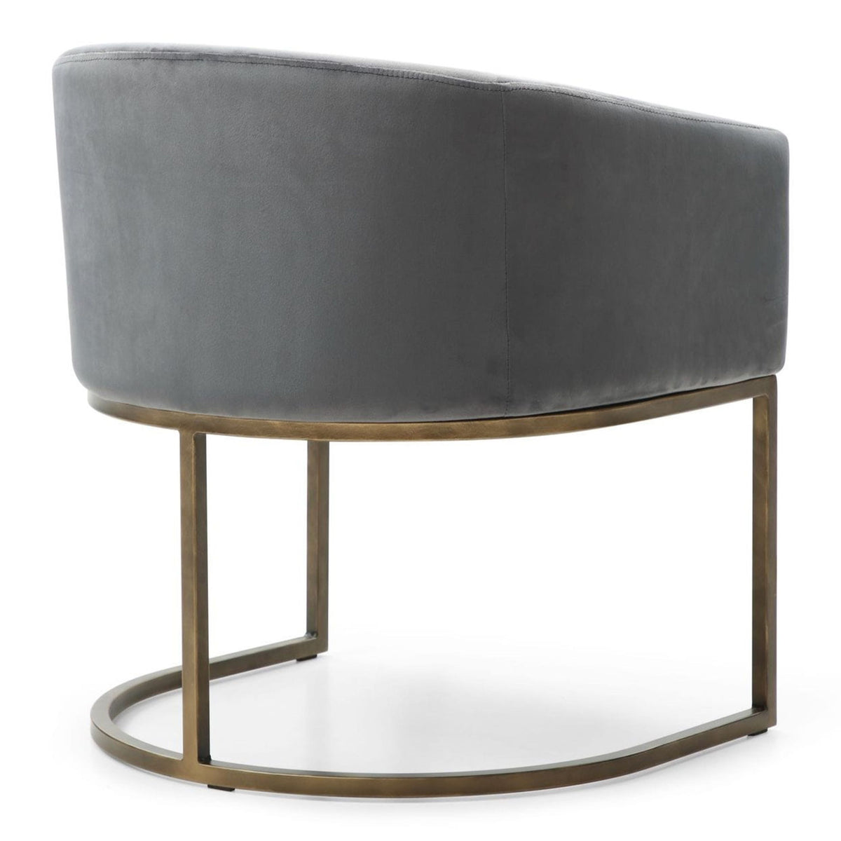 Elisa Grey Velvet and Brass Dining Chair