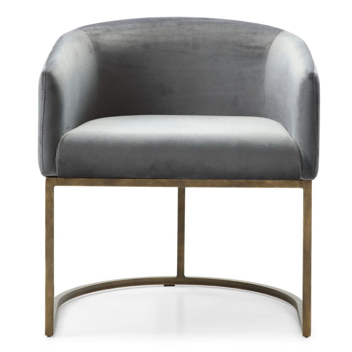 Elisa Grey Velvet and Brass Dining Chair