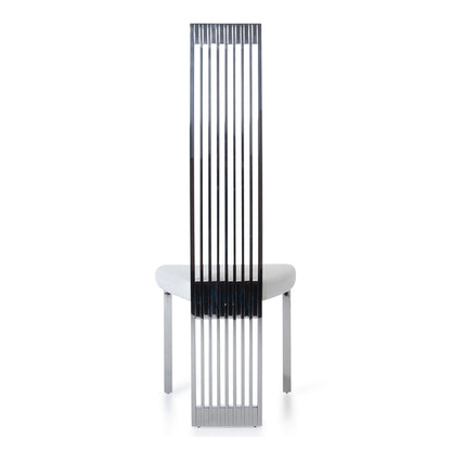 Elise White Leatherette Dining Chair with Stainless Steel Frame