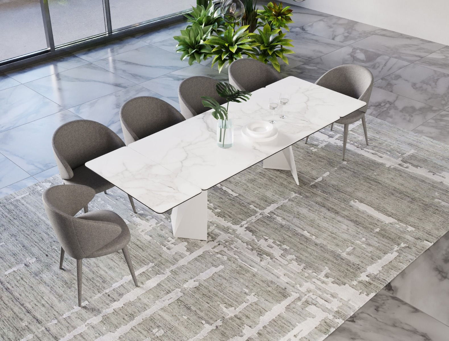 Modrest Encanto - Modern White Ceramic Dining Table