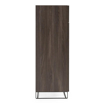 Enzo Italian Grey Oak Five Drawers Chest