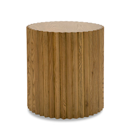 Modrest Espana Modern Walnut Round End Table for Stylish and Functional Living Room Décor