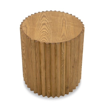 Modrest Espana Modern Walnut Round End Table for Stylish and Functional Living Room Décor
