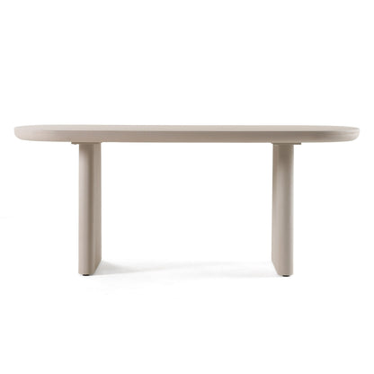 Modrest Evermore Modern Grey Faux Cement Oval Dining Table – Contemporary Dining Room Furniture