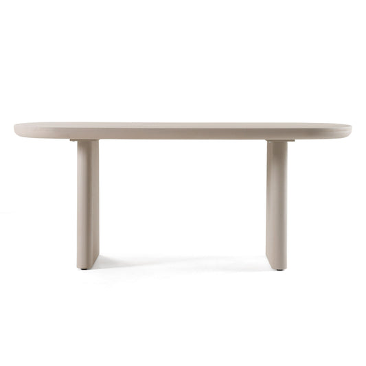 Modrest Evermore Modern Grey Faux Cement Oval Dining Table – Contemporary Dining Room Furniture