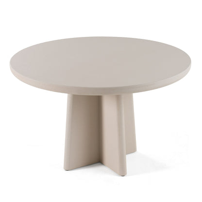 Modrest Evermore Modern Grey Faux Cement Round Dining Table Industrial-Chic Design with Contemporary Elegance for Stylish Dining Spaces