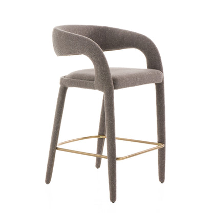 Modrest Faerron - Modern Grey Fabric Counter Chair