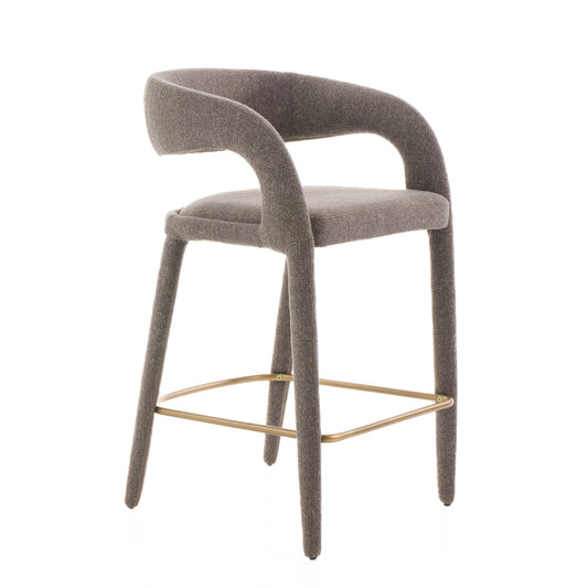 Modrest Faerron Modern Grey Fabric Counter Chair - Stylish and Comfortable Seating for Your Kitchen or Bar Area