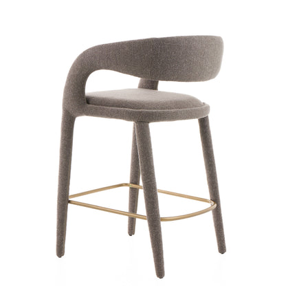 Modrest Faerron - Modern Grey Fabric Counter Chair