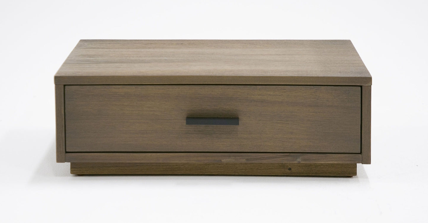 Fantasia Contemporary Walnut & Grey Bed with Two Nightstands