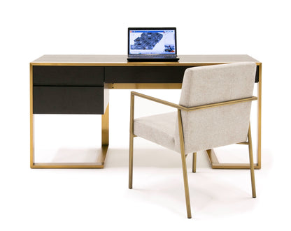 Modrest - Modern Fauna Wenge and Brass Desk