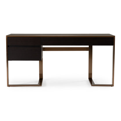 Modrest Fauna Modern Desk - Wenge Finish & Rosegold Accents - Stylish Office Furniture
