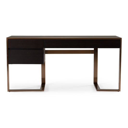Modrest Fauna Modern Desk - Wenge Finish & Rosegold Accents - Stylish Office Furniture