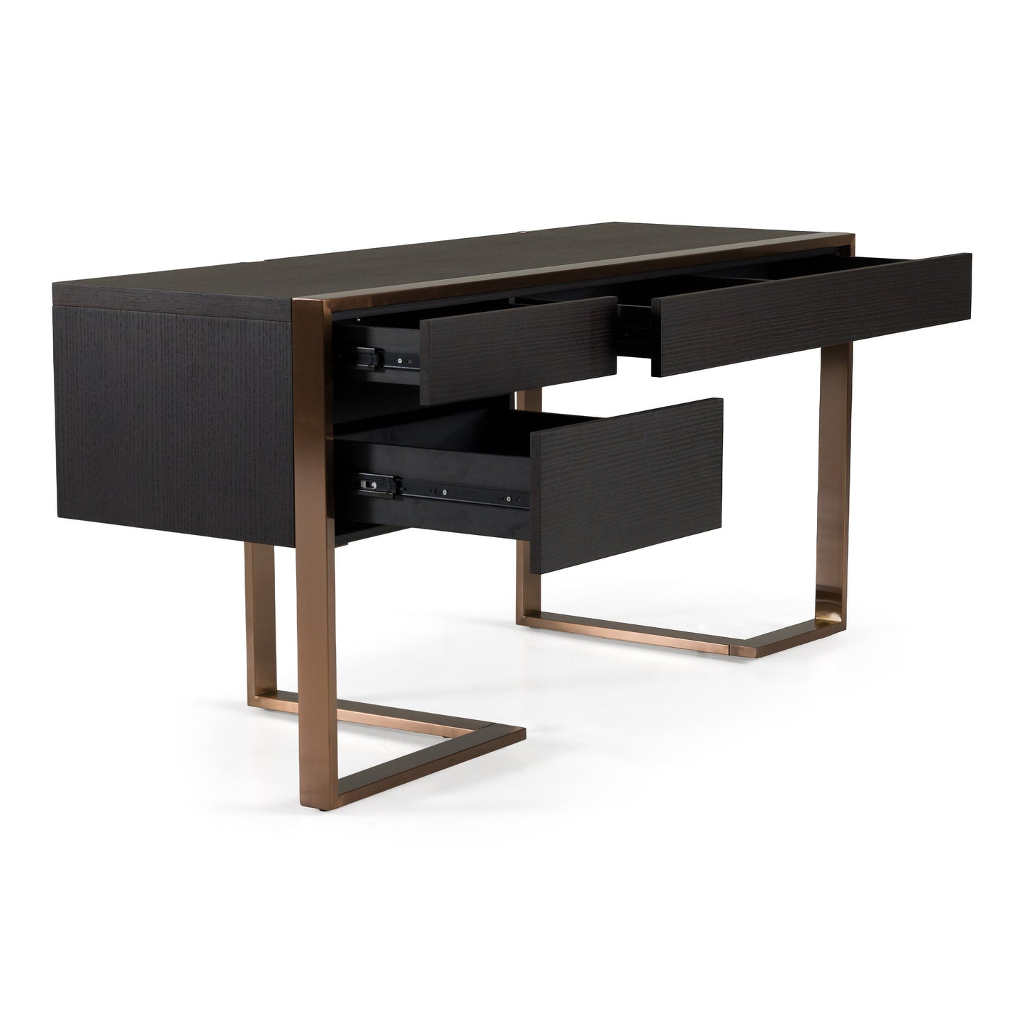 Modrest Fauna Modern Desk - Wenge Finish & Rosegold Accents - Stylish Office Furniture