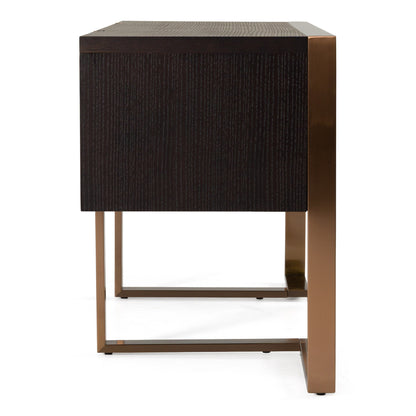 Modrest Fauna Modern Desk - Wenge Finish & Rosegold Accents - Stylish Office Furniture