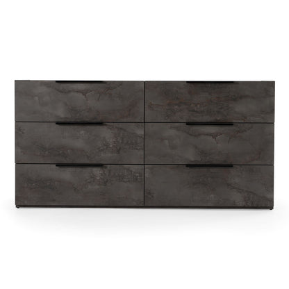 Ferrara Volcano Oxide Grey Six-Drawer Dresser