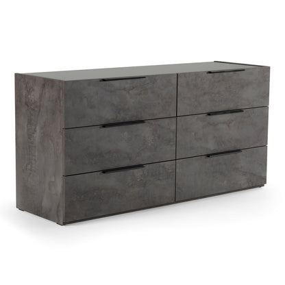 Ferrara Volcano Oxide Grey Six-Drawer Dresser