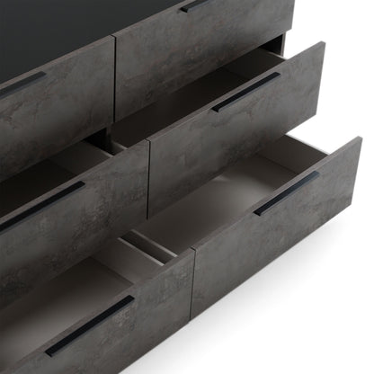 Ferrara Volcano Oxide Grey Six-Drawer Dresser