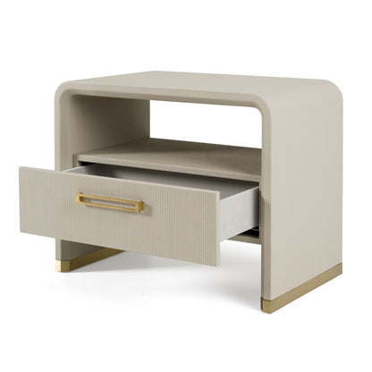 Modrest Florence - Modern Beige Velvet + Shagreen Bedroom Set