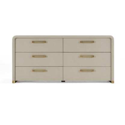 Modrest Florence - Modern Beige Velvet + Shagreen Bedroom Set