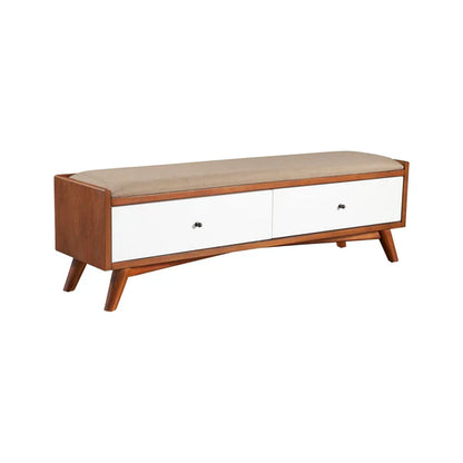 Flynn Acorn/White Bench - Modern Dual-Tone Design with Versatile Functionality