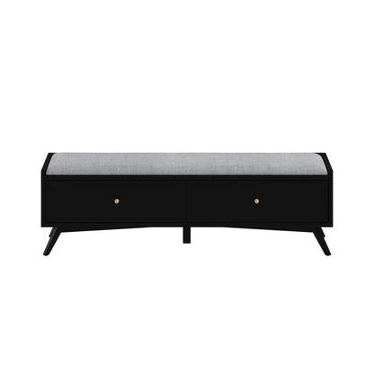 Flynn Black Bench - Modern Design with Sleek Black Finish