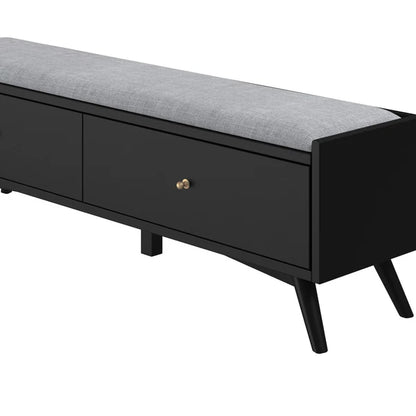 Flynn Black Bench - Modern Design with Sleek Black Finish