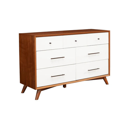 Flynn Acorn/White Dresser - Modern Dual-Tone Design with Ample Storage