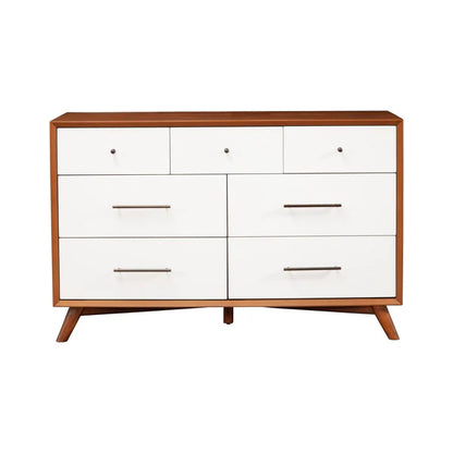 Flynn Acorn/White Dresser - Modern Dual-Tone Design with Ample Storage