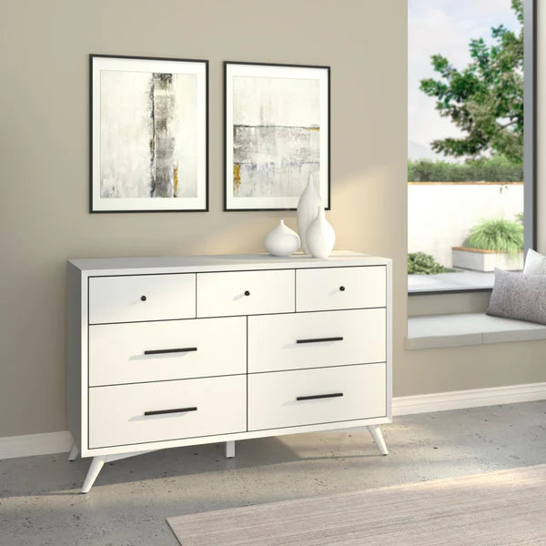 Flynn White Dresser - Modern Elegance with Ample Storage